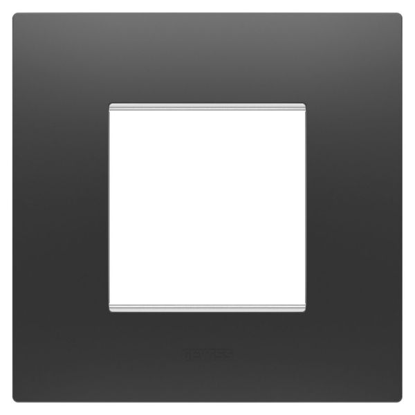 EGO INTERNATIONAL PLATE - IN TECHNOPOLYMER - 2+2+2 MODULES HORIZONTAL - SATIN BLACK - CHORUSMART image 1