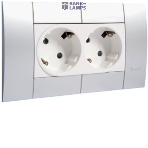 GT45 B80mm with 2-gang socket outlet,alu image 1