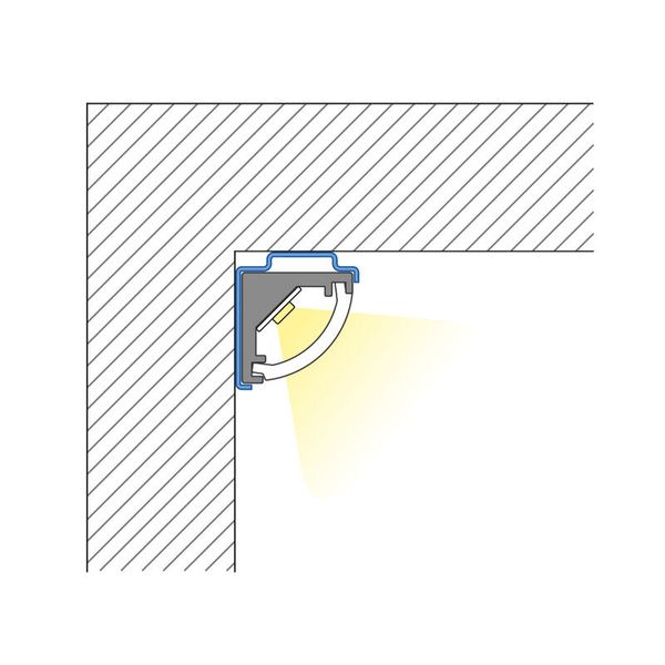 Corner aluminum profile black RB, 8x8mm, including White diffuser, 2m image 1