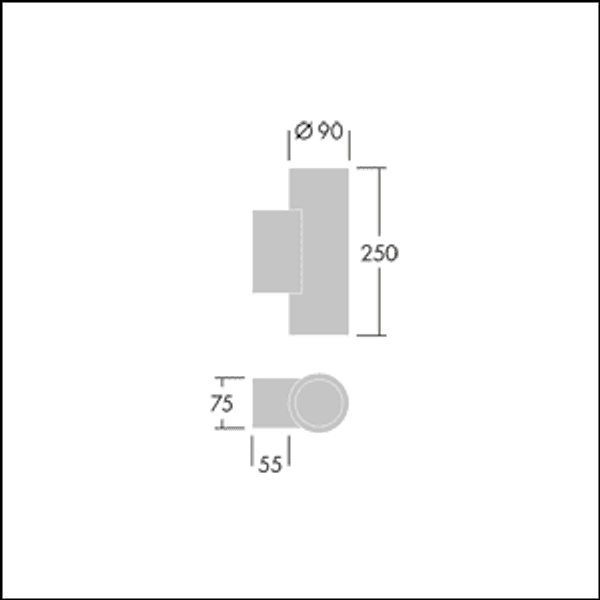 CESAR AMP S DWN 1L930WB HF ANT - LED wall mounted luminaire image 2