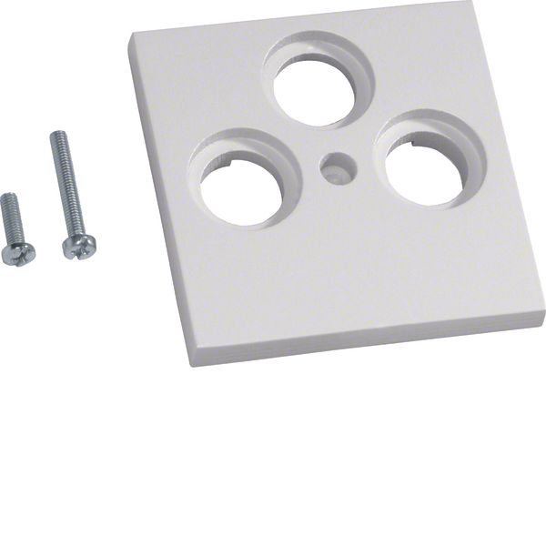 Central plate TV/SAT 3-gang for frontplate 55 halogen free traffic whi image 1