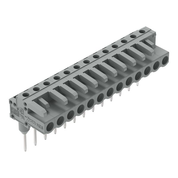 Female connector for rail-mount terminal blocks 0.6 x 1 mm pins angled image 1