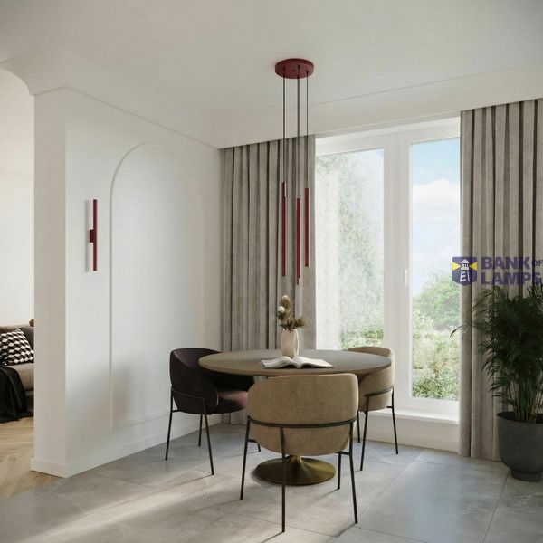 Pendant lamp PASTELO 3P burgundy image 6