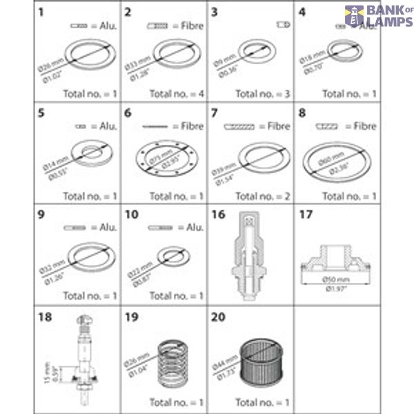 Overhaul  kit C, PM20 (Std. cone) image 1