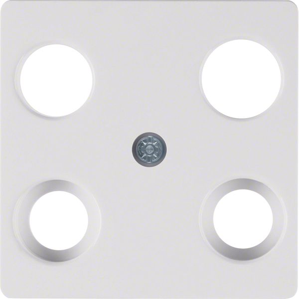 Central plate for aerial soc. 4hole (Hirschmann), com-tech, p. white g image 3