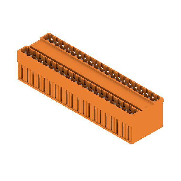 PCB plug-in connector, male header, closed side, THT solder connection, 5.00 mm, Number of poles: 40, 180°, Solder pin length (l): 3.2 mm, tinned, orange, Box image 2