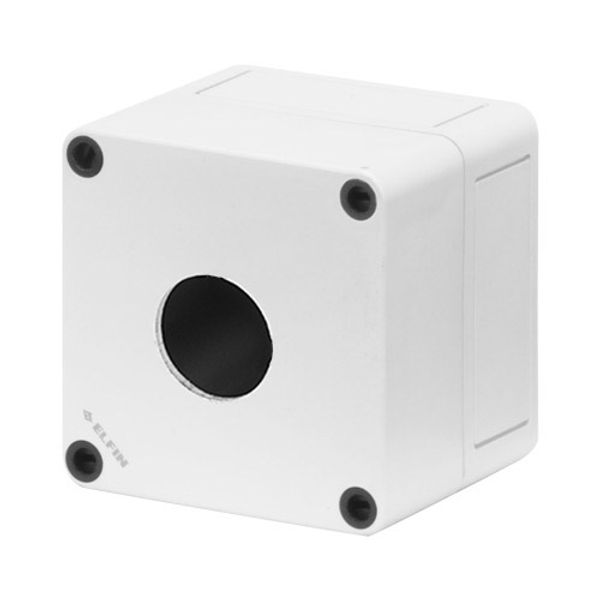 Polystyrene push-button enclosure 94x94x81, 1 hole Ø 30 image 1