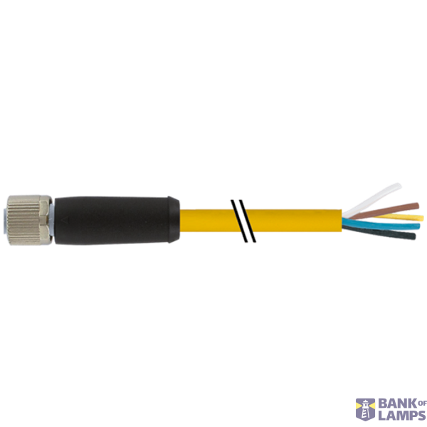 M12 Power female 0° L-cod. with cable PUR 5x1.5 ye UL/CSA+drag ch. 5m image 1
