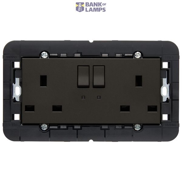 Two switch.2P+E 13A English outlet black image 1