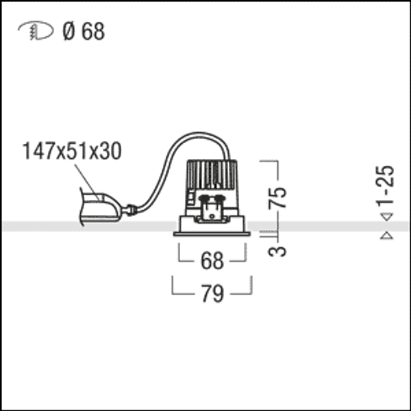 PANOS INF R68WW 11W 930 LDO AL WH - LED ceiling-recessed luminaire image 3