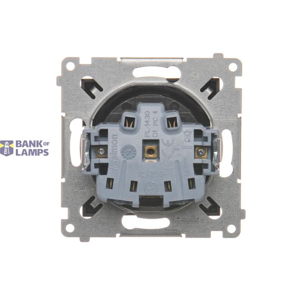 Double socket outlet with Schuko earthing and shutters, 16A, black matt image 1