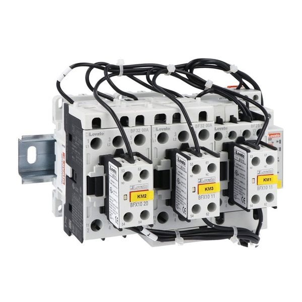 Completa star-delta starter, open frame, for starting time up to 12 seconds and a maximum of 30 operations/hour, max IEC operating current 50A. Coil voltage 230VAC 50/60Hz image 1