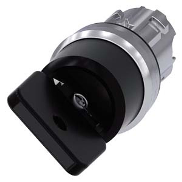 Key-operated switch O.M.R, 22 mm, round, metal, high gloss, black, key removal O image 1