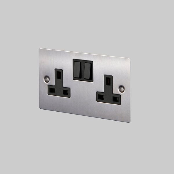 2G UK PLUG SOCKET / STEEL image 1