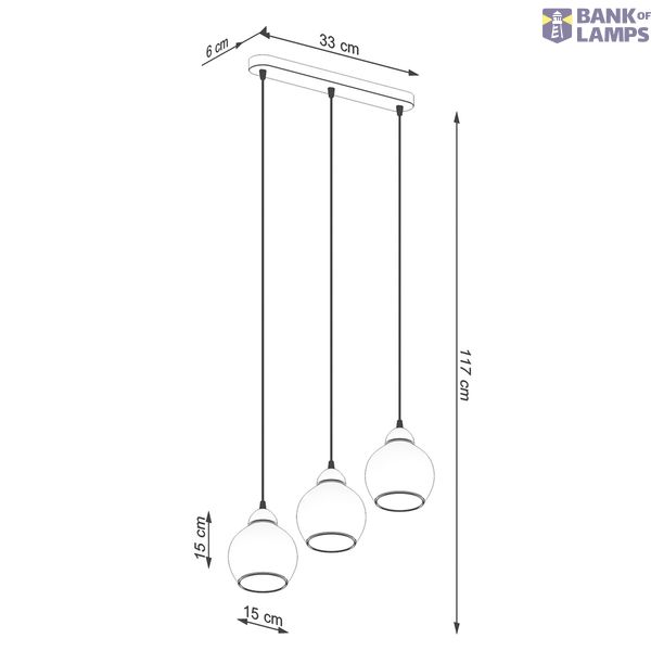 HANGING LAMP ALINO 3 BLACK E27 3X60 IP20 image 6