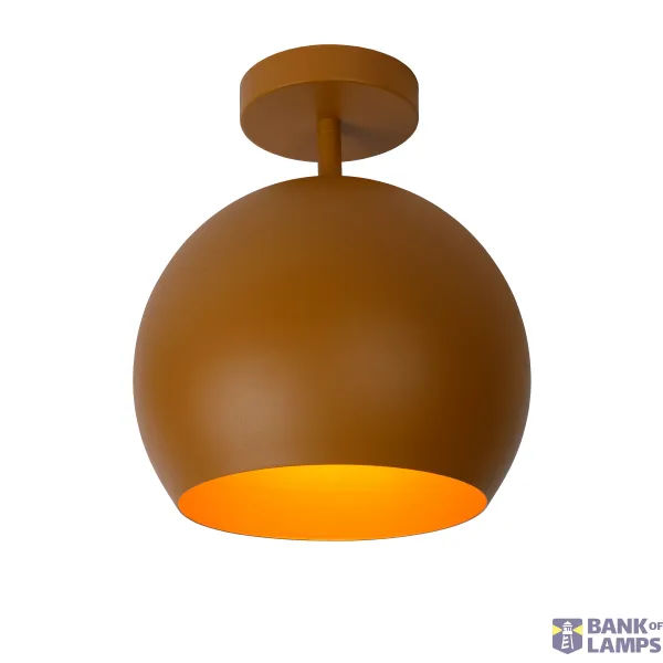 Lucide BINK - Flush ceiling light - Ø 24,5 cm - 1xE27 - Ocher Yellow image 1