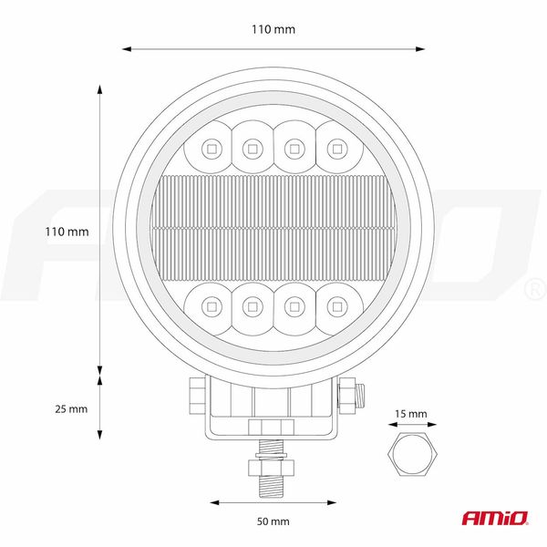 Working lamp AWL14 42 LED COMBO (2 Functions) 9-36V image 1