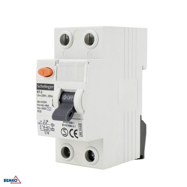DIFFERENTIAL CURRENT CIRCUIT BREAKER AC 2P 25A 30mA SCHELINGER image 1