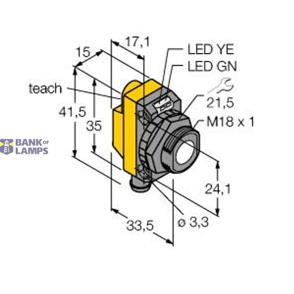 Ultrasonic Sensor diffuse mode sensor   QS18UNAQ7 image 1