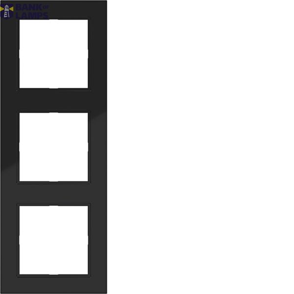 Cover frame 3-way, A.1, night black glossy image 1