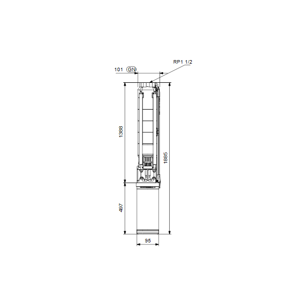 Submersible deepwell pump SP 7-23 RP1½ 4&quot; 3.0KW 3X380-415V/50Hz image 3