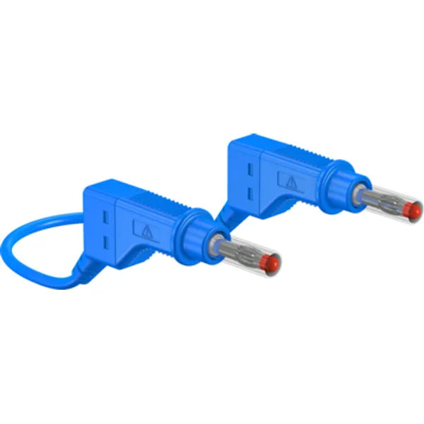 Measuring lead with (4 mm plug, spring-loaded, straight) to (4 mm plug, spring-loaded, straight), 1 m, blue, silicone, 1.0 mm², CAT II, 66.9406-10023 image 1