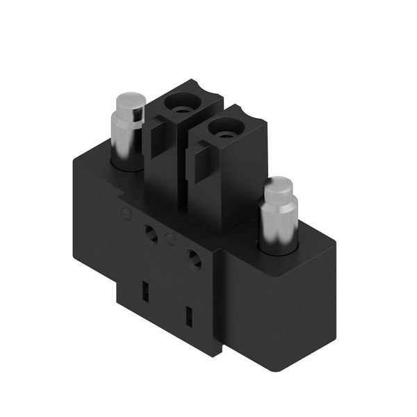 PCB plug-in connector, female header, Flange, THT/THR solder connection, 3.81 mm, Number of poles: 2, 90°, Solder pin length (l): 1.5 mm, tinned, black, Box image 5