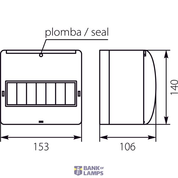 Surface-mounted distribution board - RM 7S (N+PE) with glass image 2