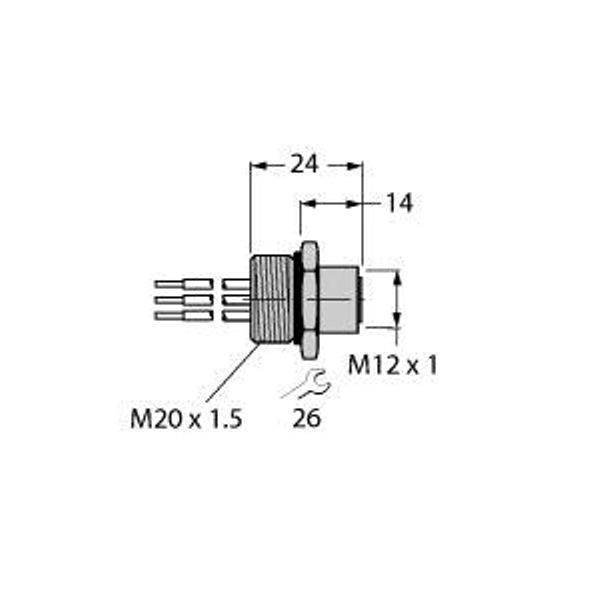 PROFIBUS-PA Receptacle Flange   FKV48-0.3M/M20/C1117 image 1