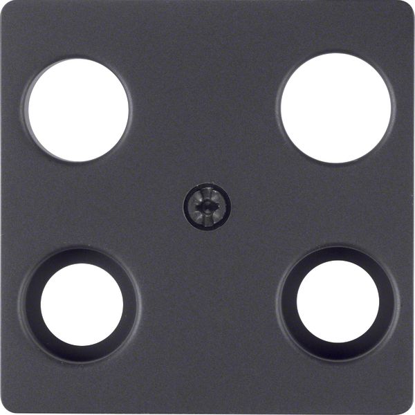 Central plate for aerial soc. 4hole (Hirschmann), com-tech, ant., matt image 1