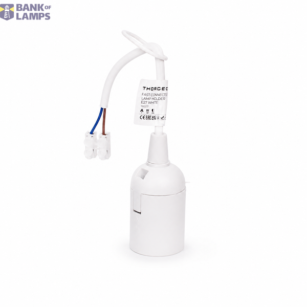 Fast Connection Lamp Holder E27 White (50pcs Bag) image 1