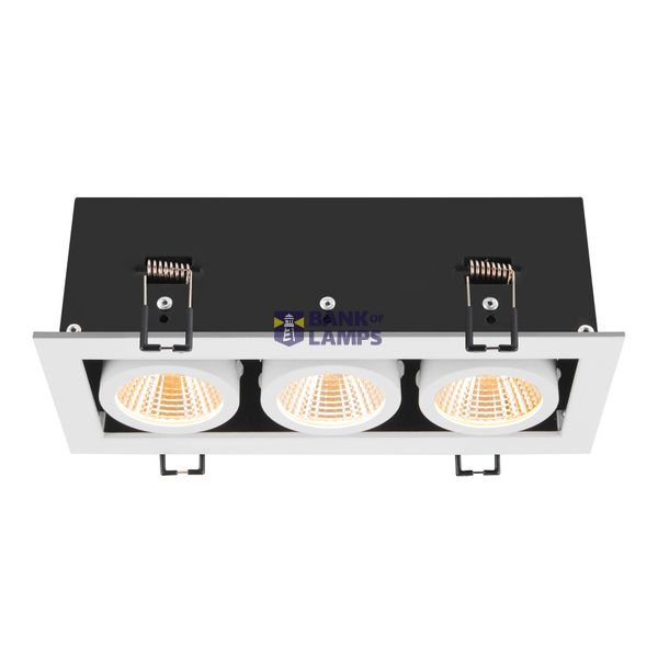 KADUX, recessed ceiling light, triple, 3000K, 38°, IP 20, square, white image 4