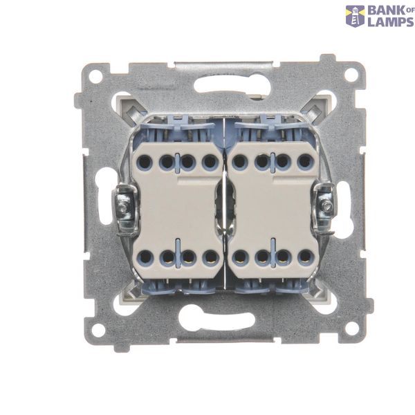 Double two-way switch without pictogram, 10AX, black matt image 1