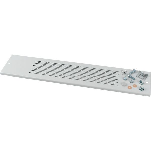 XME0404CV Front cover, +mounting kit, vertical, empty, HxW=100x425mm, grey image 4