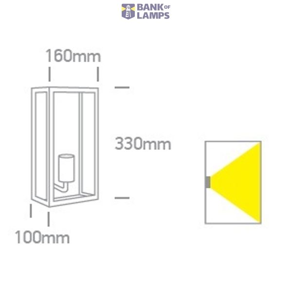 BLACK WALL LIGHT 12W E27 IP43 image 2