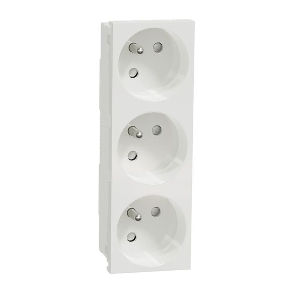 3xFrench socket 45є 2P+E screwless image 1