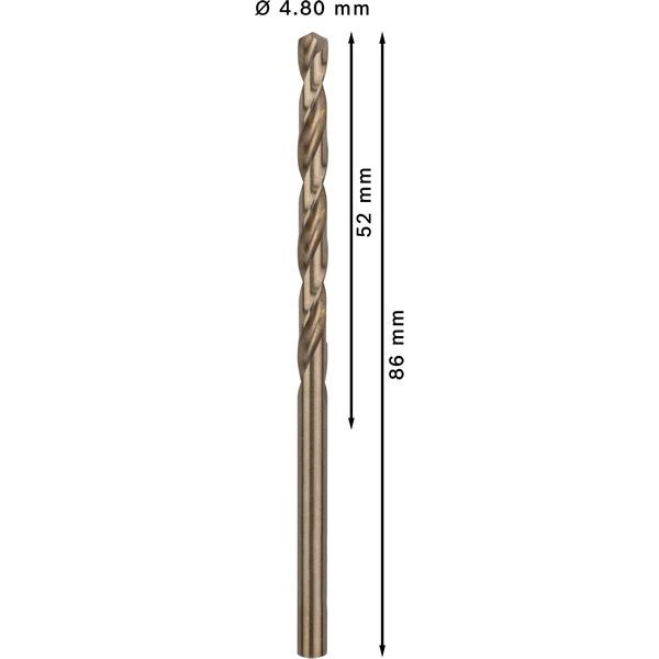 Metal drill bits HSS-Co, DIN 338 4,8 x 52 x 86 mm 10 pcs. image 2