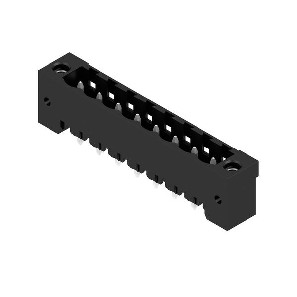 PCB plug-in connector, male header, Flange, THT solder connection, 5.08 mm, Number of poles: 8, 180°, Solder pin length (l): 3.2 mm, tinned, black, Box image 4