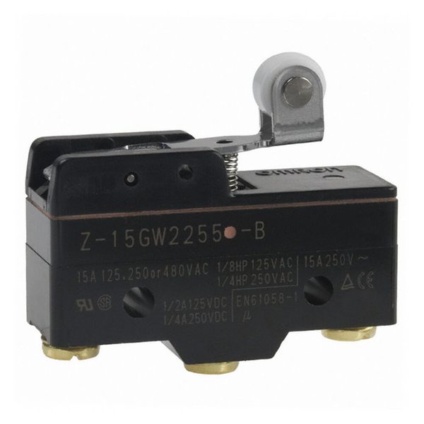 General purpose basic switch, short hinge roller lever, SPDT, 15 A, dr Z15G1327M image 2