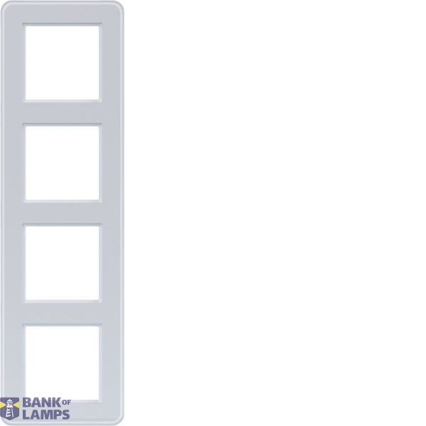 Cover frame 4-way, C.8, light white matte glass image 1