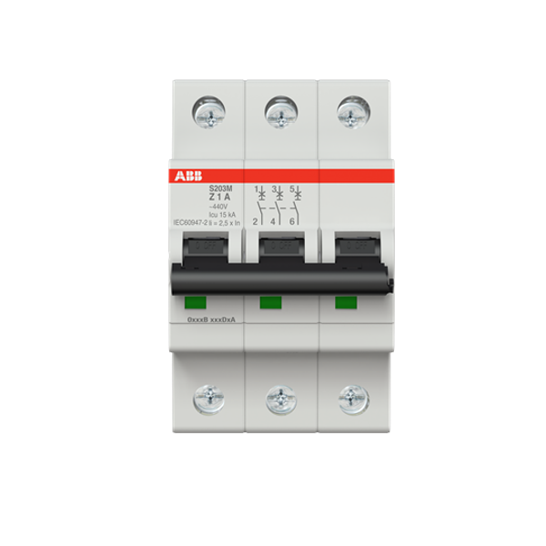 S203M-Z1 Miniature Circuit Breaker - 3P - Z - 1 A image 3