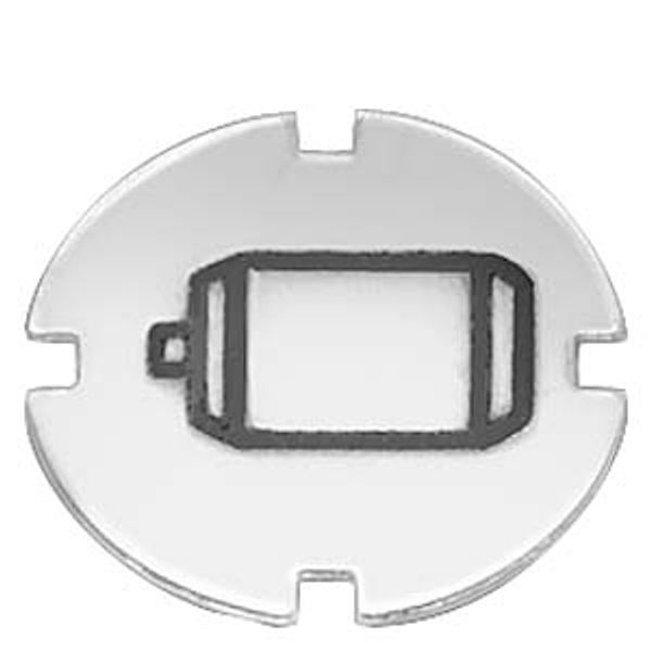 Inscription plate for pushbutton and illuminated pushbutton, flat, clear image 1