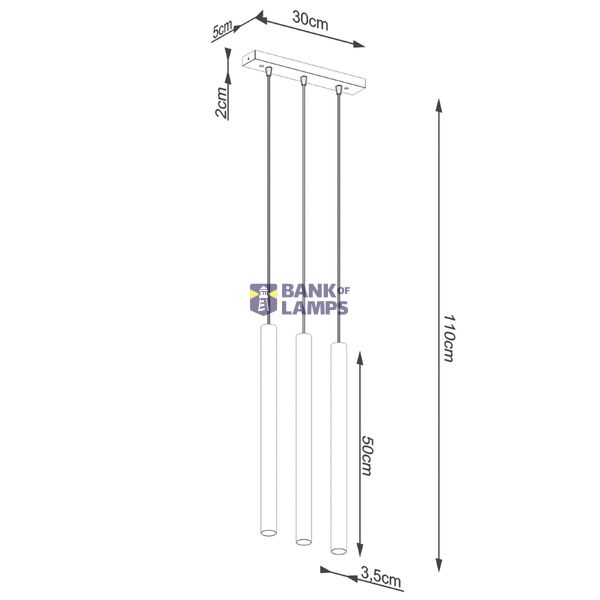 HANGING LAMP PASTELO 3L CONCRETE G9 3X8W IP20 image 4