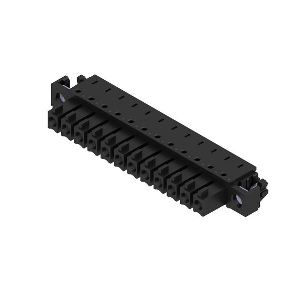 PCB plug-in connector, female header, Solder flange inverted, THT/THR solder connection, 3.81 mm, Number of poles: 12, 90°, Solder pin length (l): 1.5 mm, tinned, black, Box image 2