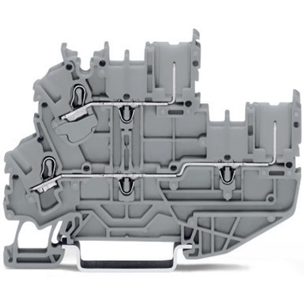 1-conductor/1-pin double deck receptacle terminal block Through/throug image 1