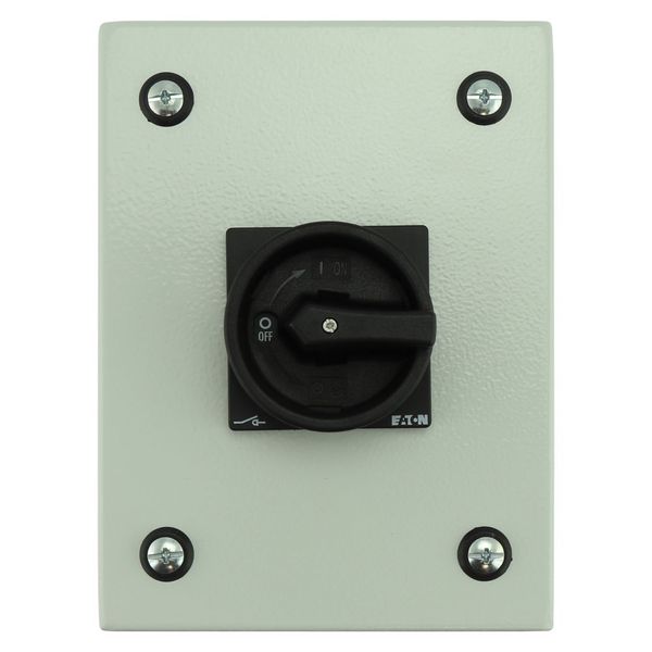Main switch, P1, 40 A, surface mounting, 3 pole, STOP function, With black rotary handle and locking ring, Lockable in the 0 (Off) position, in steel image 11