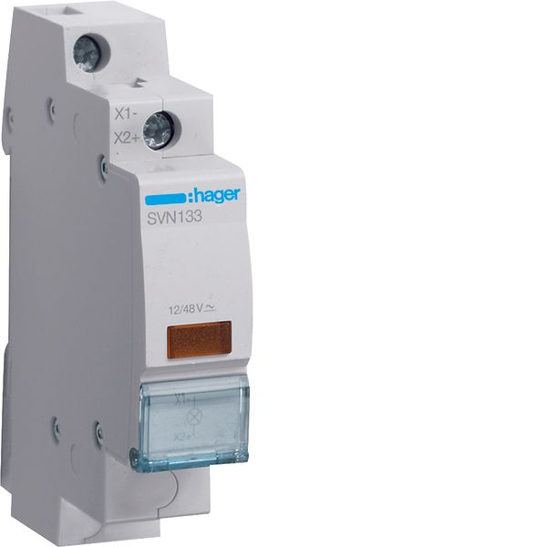 Orange LED Indicator light 12/48V image 1