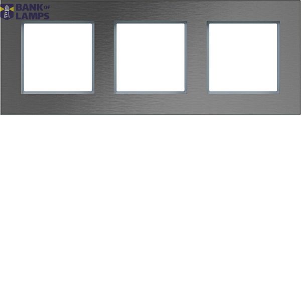Cover frame 3-way horizontal, A.8, stainless steel image 1
