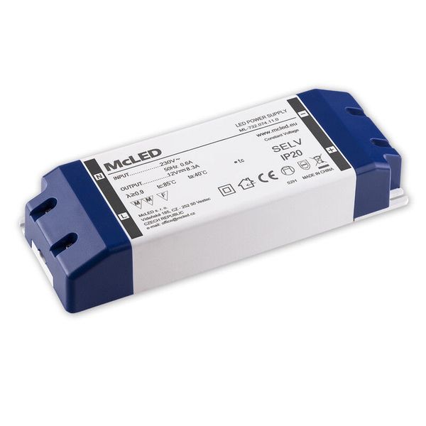Power supply 100W, DC12V/8.3A, IP20, plastic design with terminal block image 1