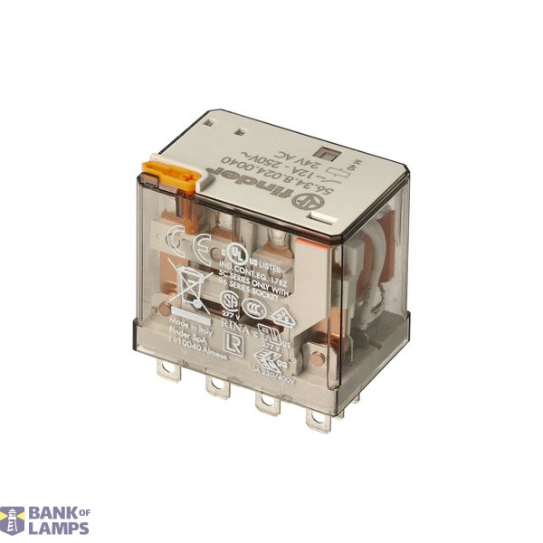 Miniature power Rel. 4CO 12A/24VAC/Agni/Test button/LED/Mech.ind. (56.34.8.024.2040) image 3